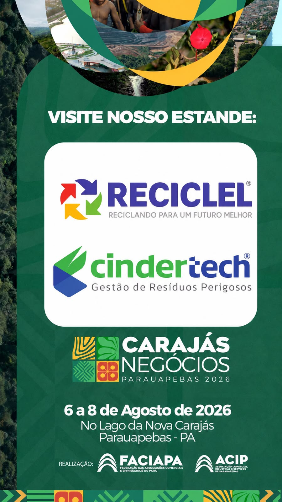 Convite da CINDERTECH e Reciclel para a Feira Carajás Negócios 2026